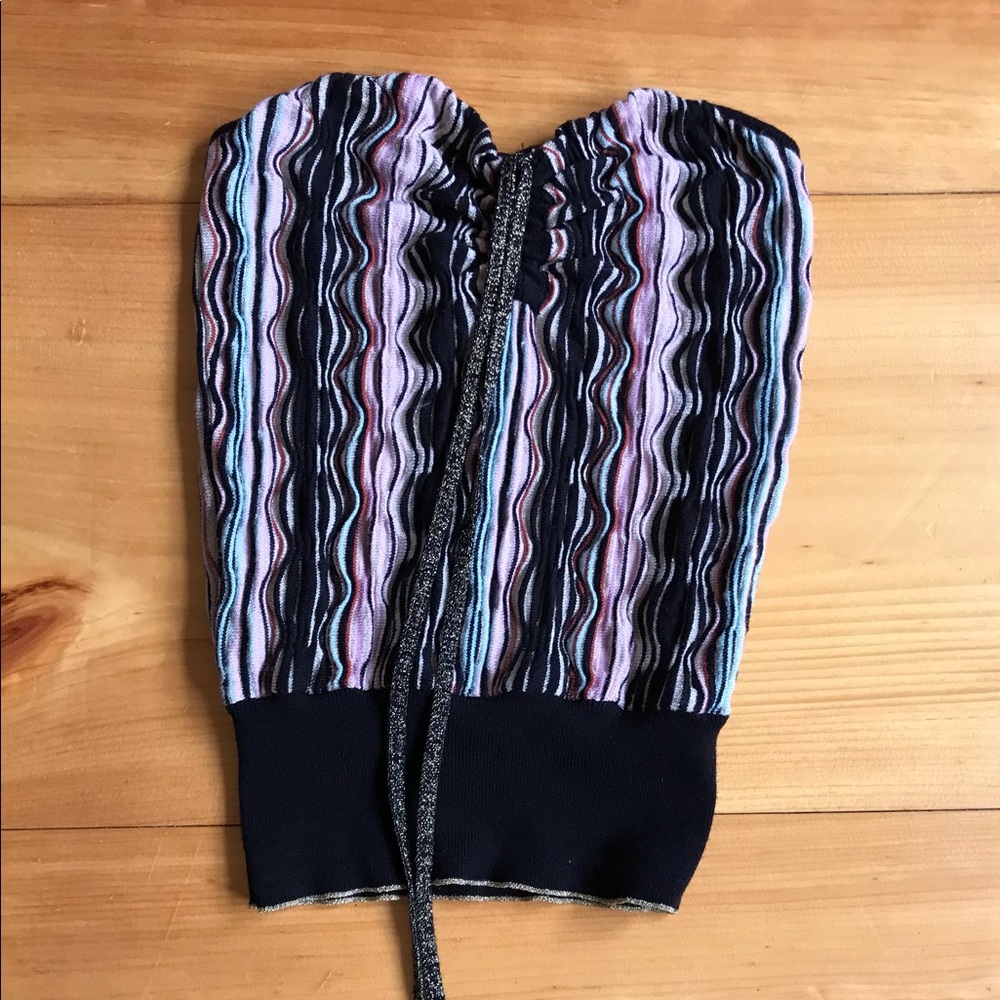 Marciano metallic strapless top